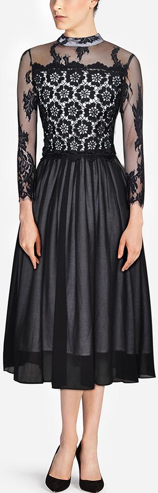 Black Lace and Macrame Dress