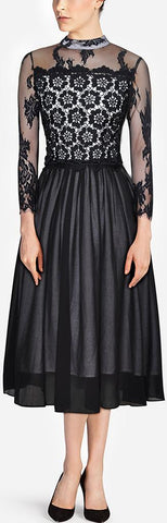 Black Lace and Macrame Dress