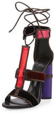Patchwork Metallic Leather Cage Sandals - DESIGNER INSPIRED FASHIONS