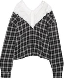 Paneled Checked Cotton Poplin Shirt