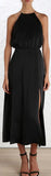 Picnic Sueded Halter Dress, Black or Blush Pink