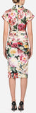 Dress in Printed Silk and Satin