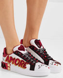 Amore Portofino Embellished Leather Sneakers