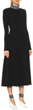Ribbed Jersey Crystal Dress, Black