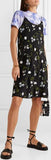 Chain-Embellished Embroidered Mini Dress