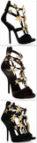 Star Embellished Black Sandals - DESIGNER INSPIRED FASHIONS