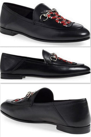 'Brixton' Snake Loafers in Black - DESIGNER INSPIRED FASHIONS