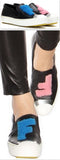 Embellished Leather Slip-on Sneakers in Black - DESIGNER INSPIRED FASHIONS