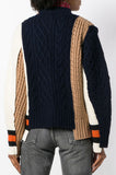 Multi-Panel Cable-Knit Sweater