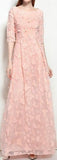 Butterfly-Embroidered Mesh Gown, Pink | DESIGNER INSPIRED FASHIONS