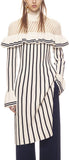 Stripe Knit Ruffle Dress