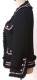 Black Tweed Jacket with Contrasting Trim