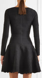 Black Jacquard Knit Mini Dress