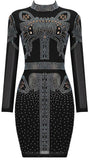 Crystal-Studded Stretch Mini Dress