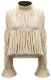 Pleated Paneled Blouse