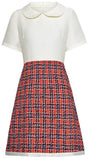 Tweed-Contrast Mini Dress