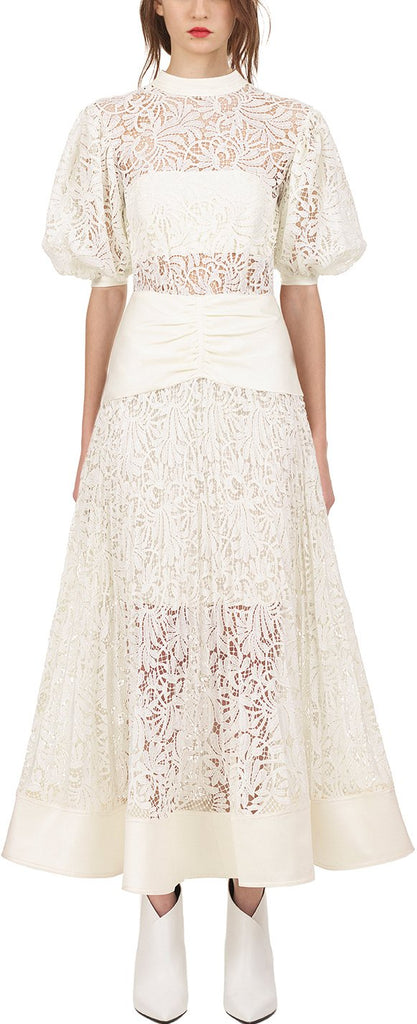 Floral Lace Midi Dress