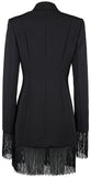 Black Long Fringed Blazer