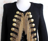 Black Hanging-Chain-Embellished Jacket Blazer - DESIGNER INSPIRED FASHIONS