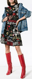 'Vlm' Paneled Fit-&-Flare Dress, Black
