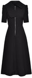 Black Zip-Down A-Line Dress