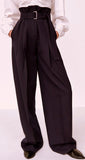 Belted High-Waist Pants in Black - DESIGNER INSPIRED FASHIONS