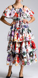 Ruffled Tiered Floral-Print Dress