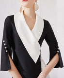 Crystal-Trimmed Two-Tone Cocktail Dress | DESIGNER INSPIRED FASHIONS