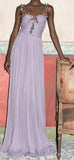 Embellished Pleated Gown-Purple or Light Blue - DESIGNER INSPIRED FASHIONS