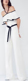 'Spencer' Off-The-Shoulder Jumpsuit - Vanilla - DESIGNER INSPIRED FASHIONS