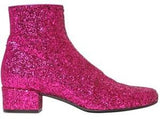 Glittered Leather Ankle Boot - (Fuchsia, Silver, Gold) - DESIGNER INSPIRED FASHIONS