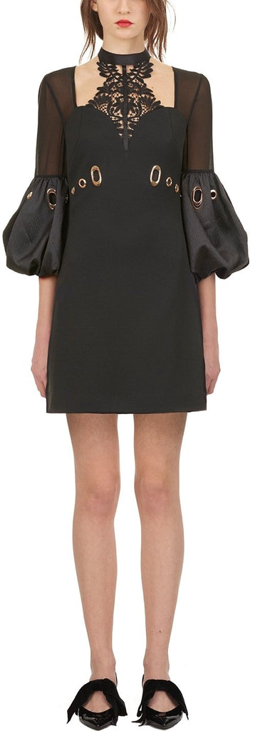 Lace Halter Mini Dress