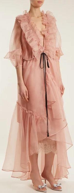Ruffle-Trimmed Organza Dress