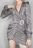 Herringbone Wrap Dress