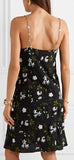 Chain-Embellished Embroidered Mini Dress