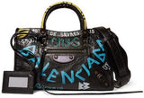 Small Classic City Printed Textured-Leather Tote