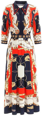 Printed Midi Shirt Dress