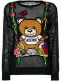 Mesh Teddy Swing Sweater - Black, Pink, Blue