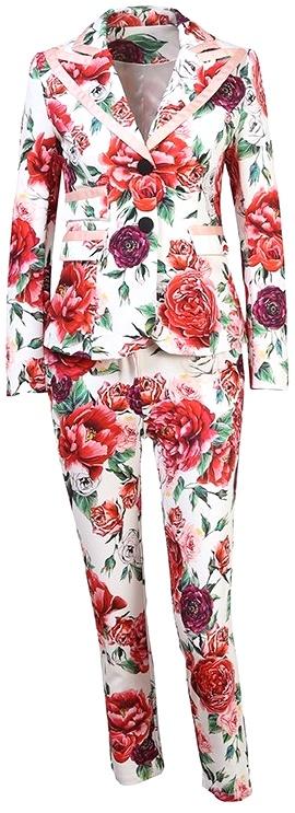 Peony Print Blazer and Pant Suit
