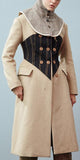 Triple-Breasted Corset Coat, Beige
