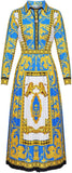 Baroque Printed Pleated Dress