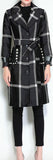 Pearl Beaded Plaid Coat