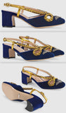 Velvet Pump with Bat and Crystals