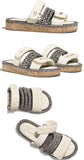 Black and Ivory Corded Mules