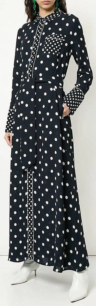 Long Polka Dot Printed Dress