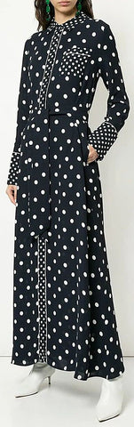 Long Polka Dot Printed Dress