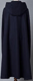Long Hooded Wool Cape Coat in Deep Blue - DESIGNER INSPIRED FASHIONS