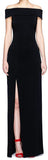 Black Off-the-Shoulder Long High-Slit Evening Dress