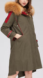 Fox Fur Hooded Rabbit Fur Lined Parka Coat