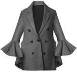 'Bromley' Deconstructed Bell-Sleeve Blazer in Grey - DESIGNER INSPIRED FASHIONS